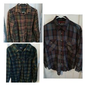 +3/$8 M Mens Plaid Long Sleeve Shirtd Buttonup Tops